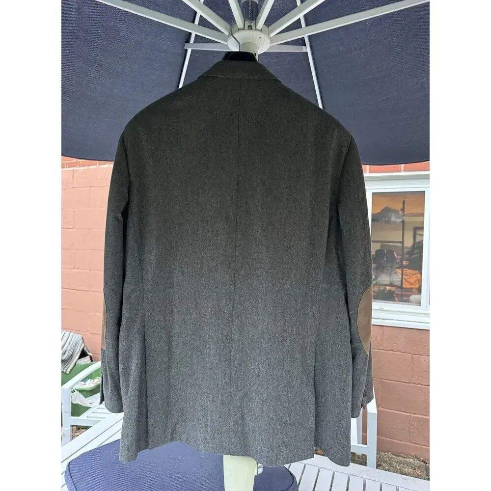 Brunello Cucinelli Gray Flannel Tweed Blazer Sport Jacket Men 54/44R Italy
